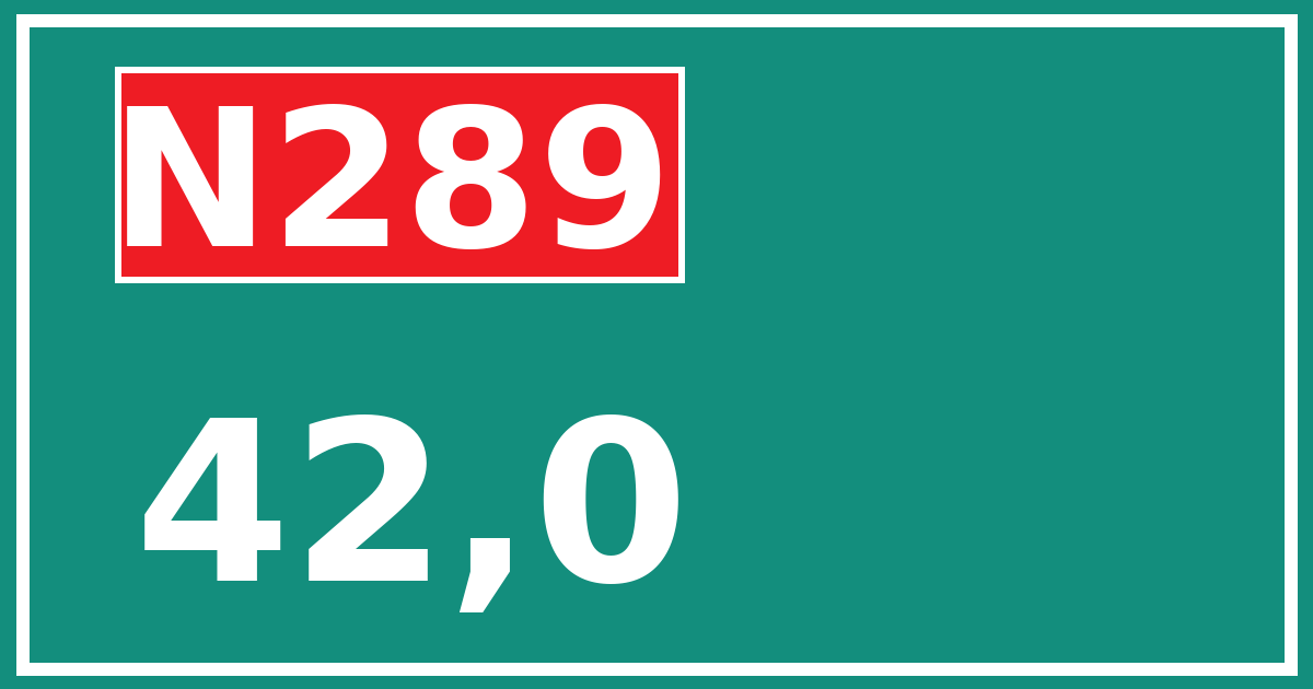 Hectometerbord N289 42,0
