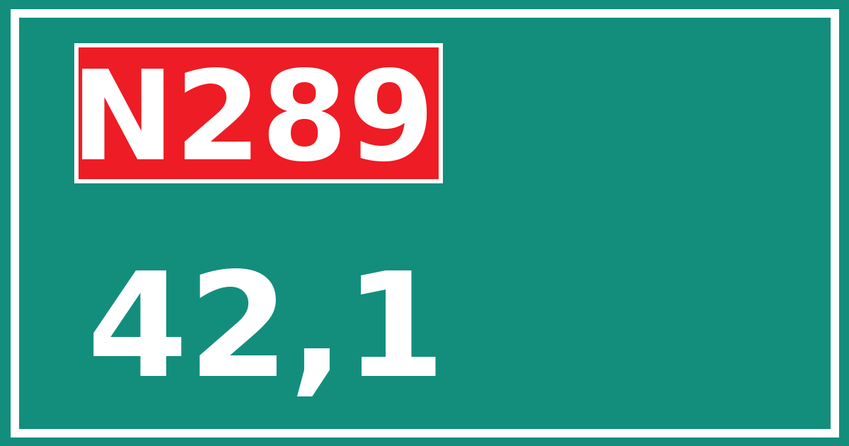 Hectometerbord N289 42,1