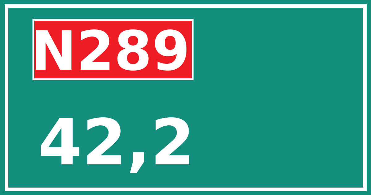 Hectometerbord N289 42,2