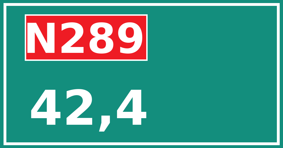 Hectometerbord N289 42,4