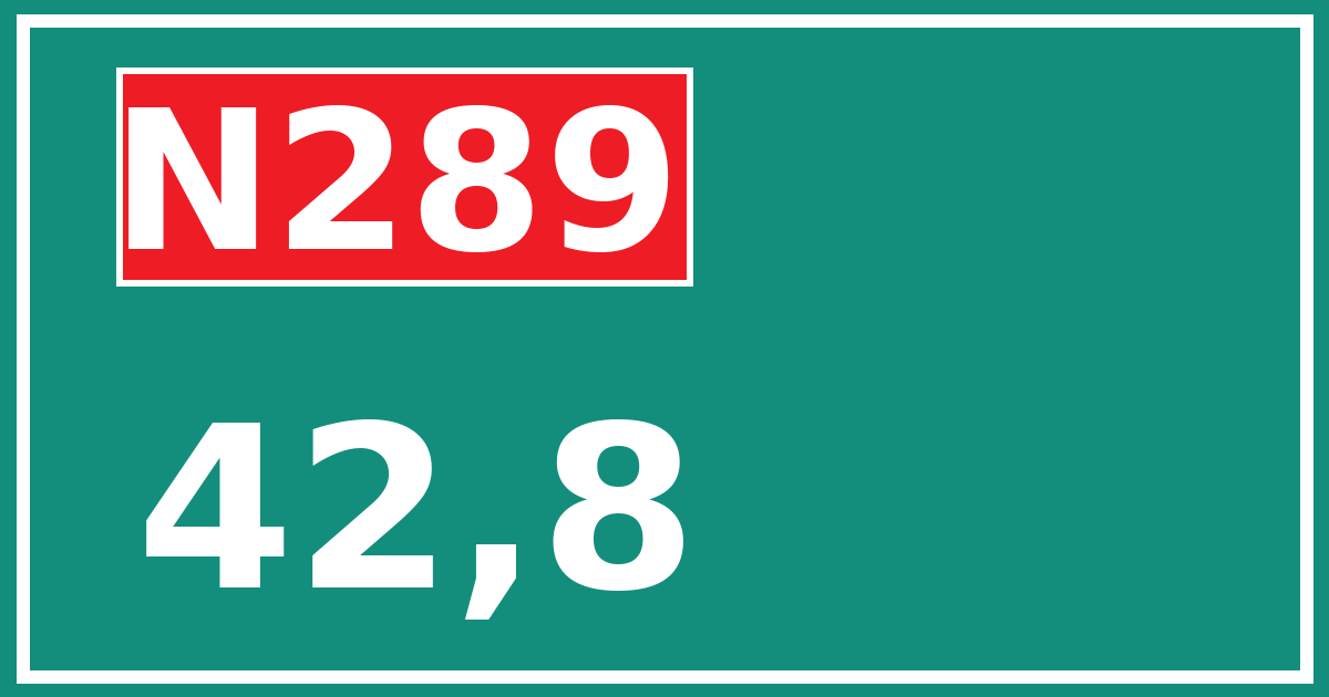 Hectometerbord N289 42,8