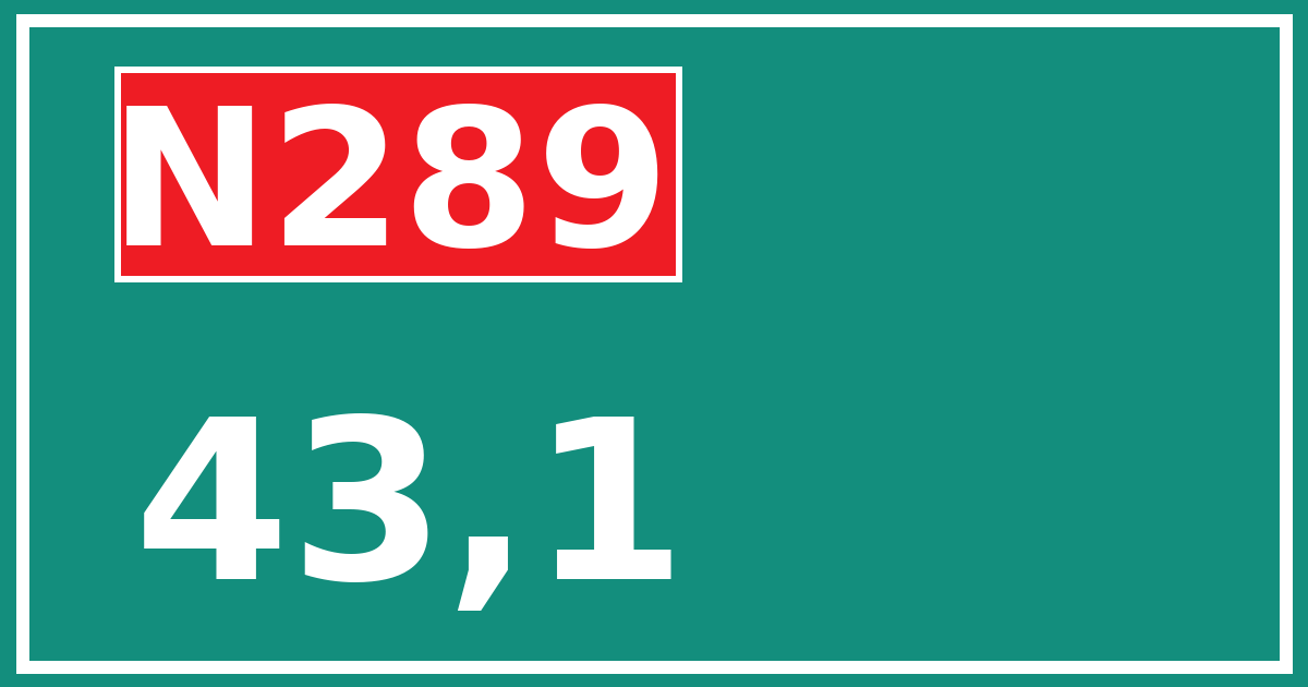Hectometerbord N289 43,1