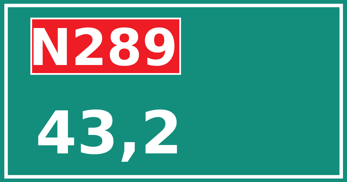 Hectometerbord N289 43,2