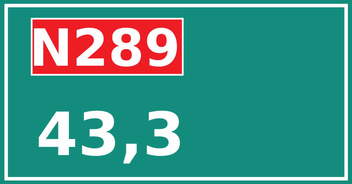 Hectometerbord N289 43,3
