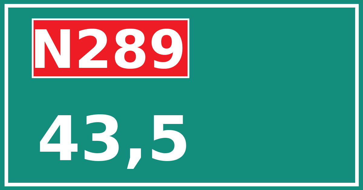 Hectometerbord N289 43,5