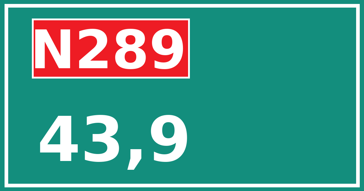 Hectometerbord N289 43,9