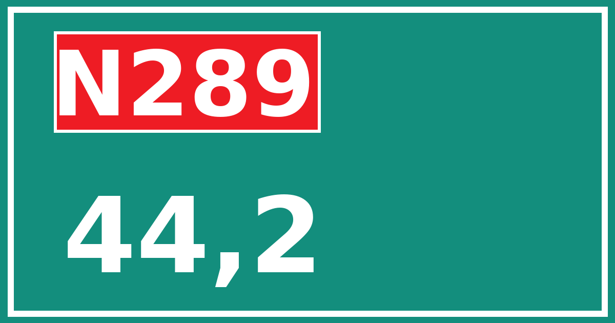 Hectometerbord N289 44,2