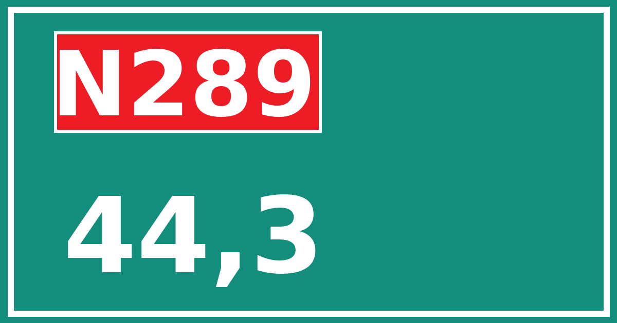 Hectometerbord N289 44,3