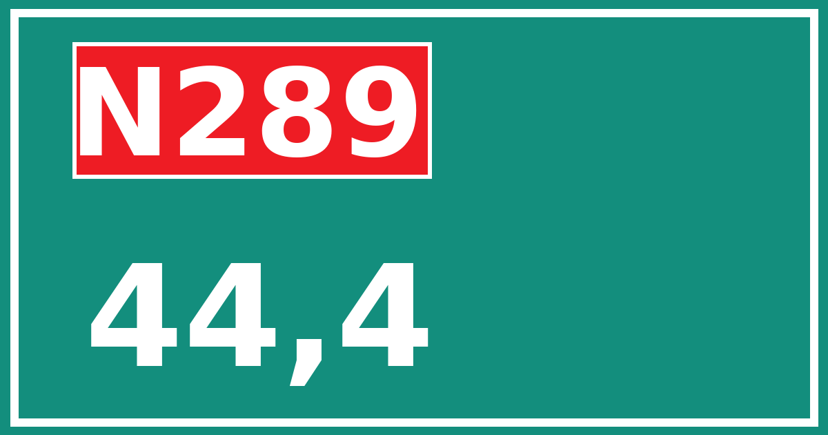 Hectometerbord N289 44,4
