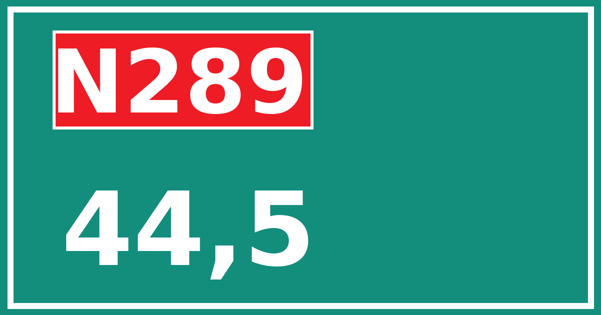 Hectometerbord N289 44,5
