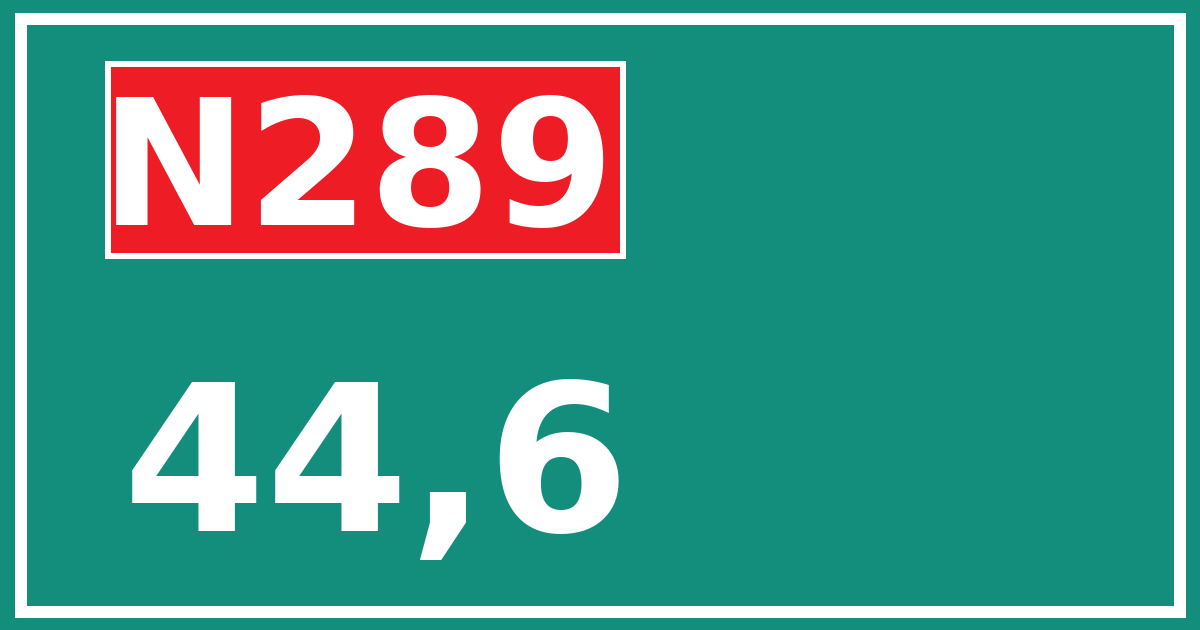 Hectometerbord N289 44,6