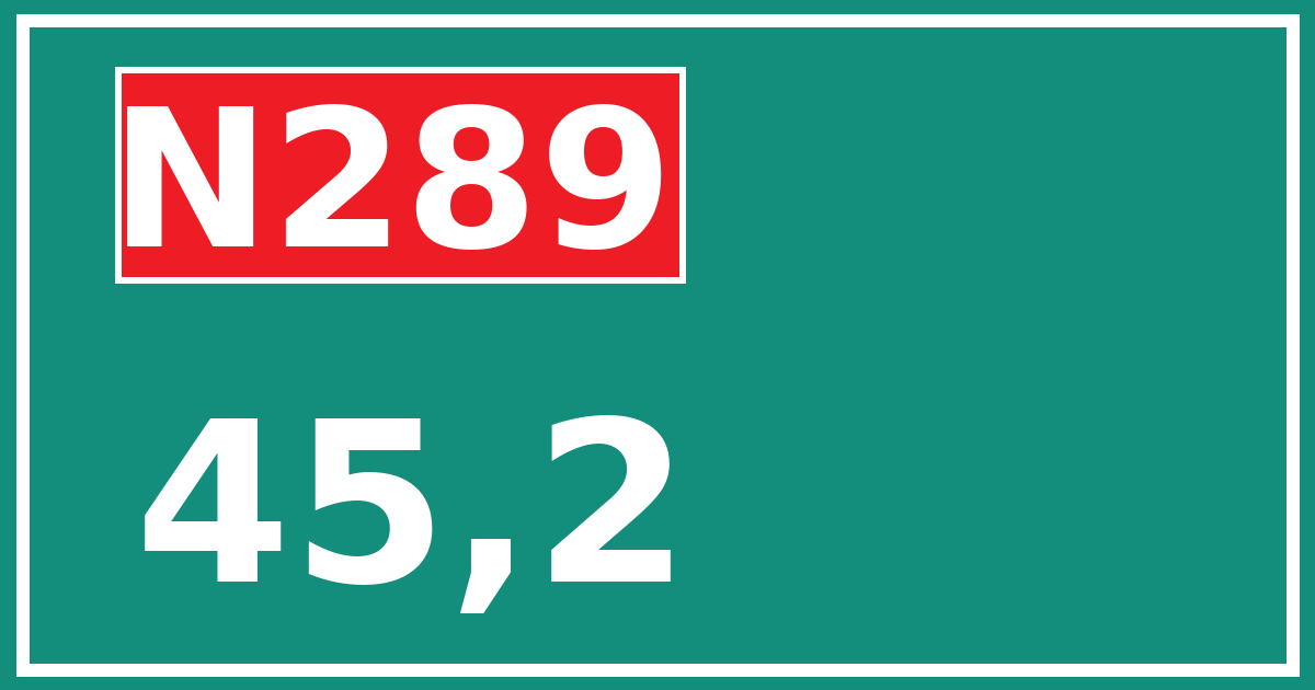 Hectometerbord N289 45,2