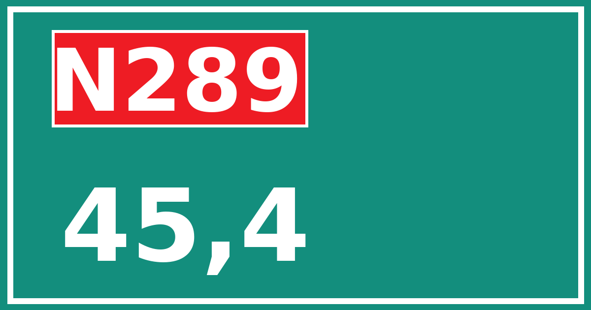 Hectometerbord N289 45,4