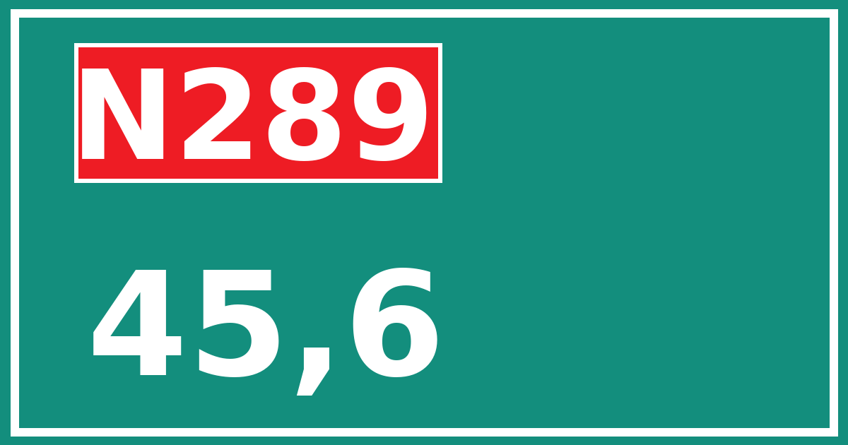 Hectometerbord N289 45,6