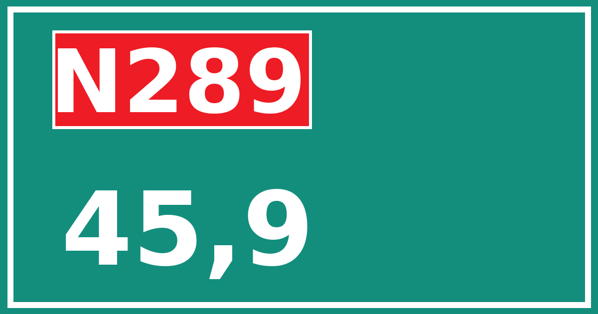Hectometerbord N289 45,9