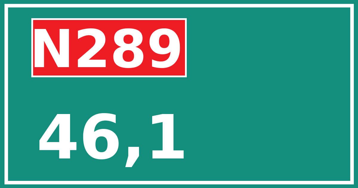 Hectometerbord N289 46,1