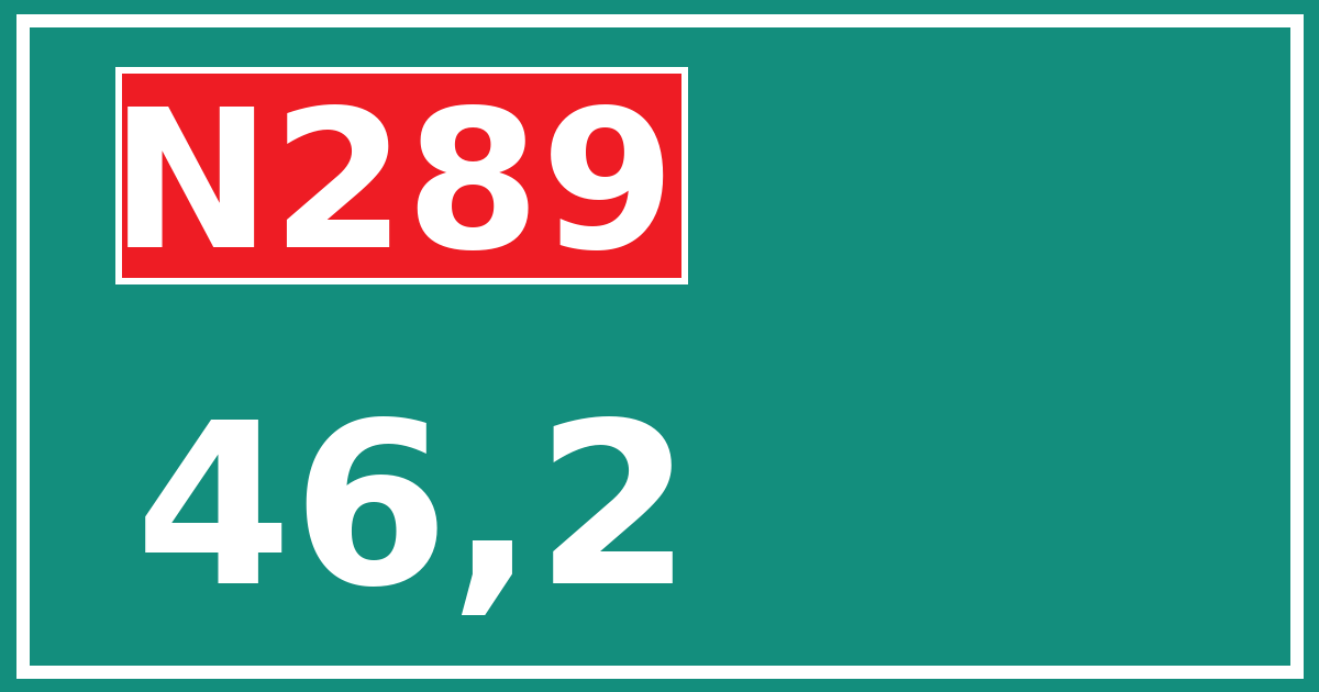Hectometerbord N289 46,2