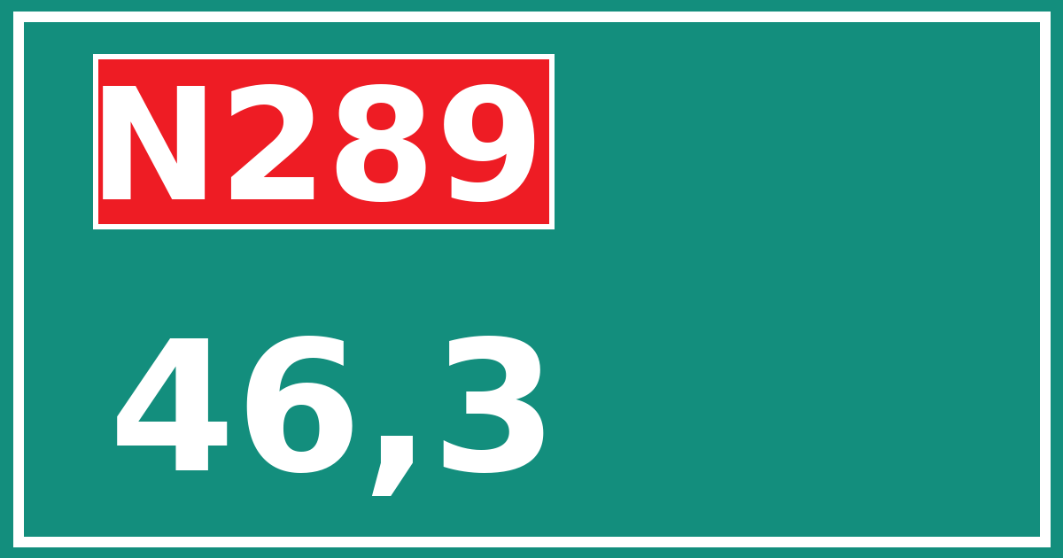 Hectometerbord N289 46,3