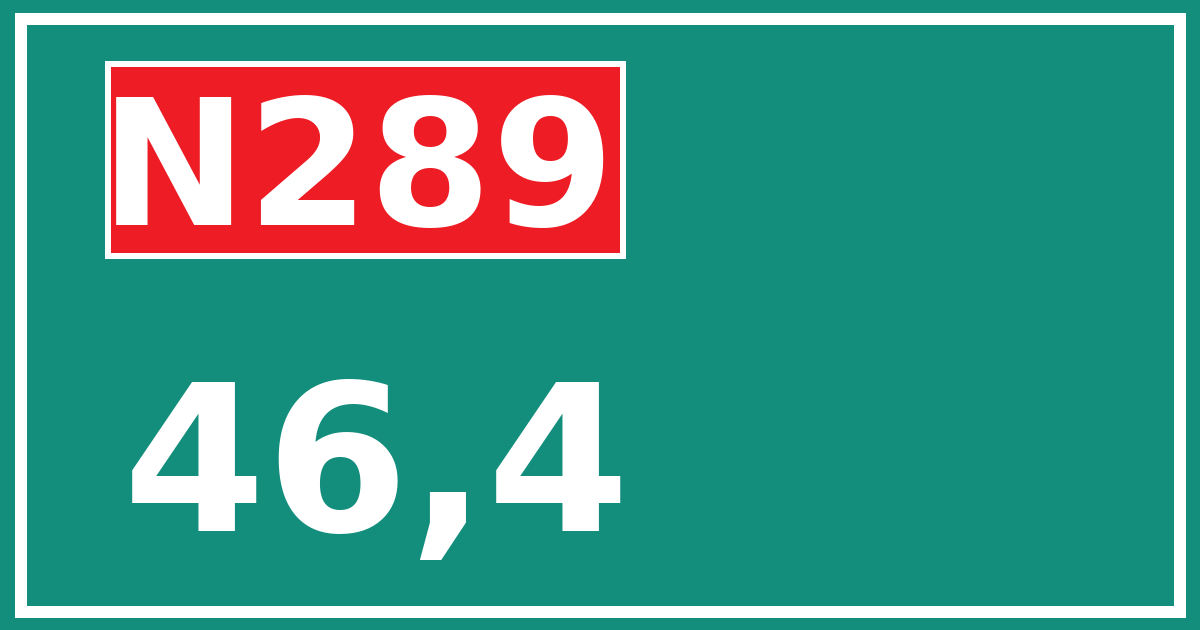 Hectometerbord N289 46,4