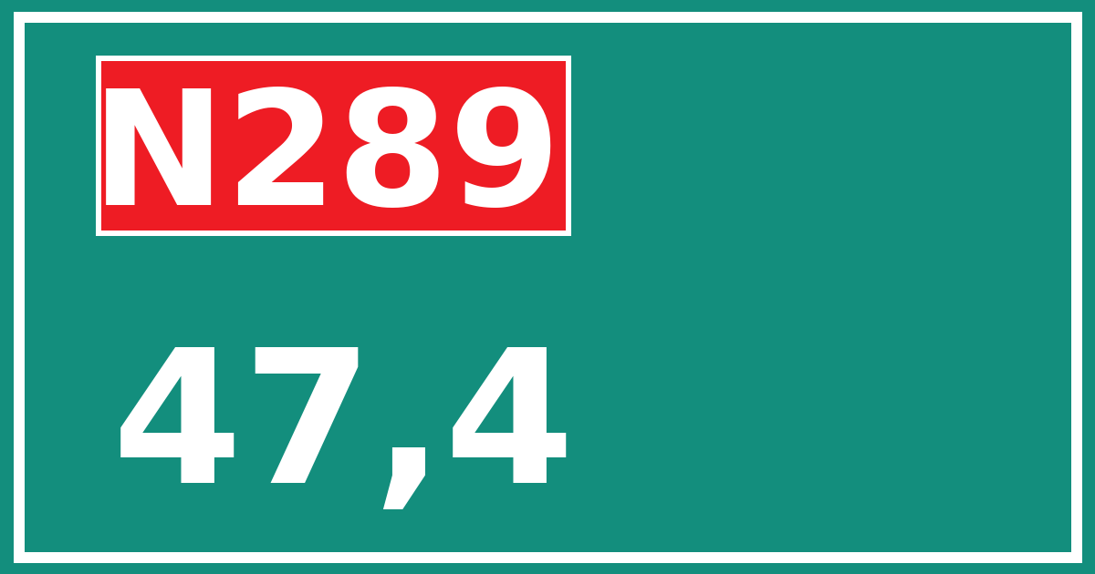 Hectometerbord N289 47,4