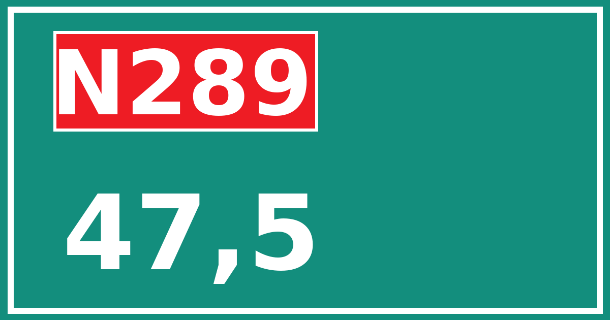 Hectometerbord N289 47,5
