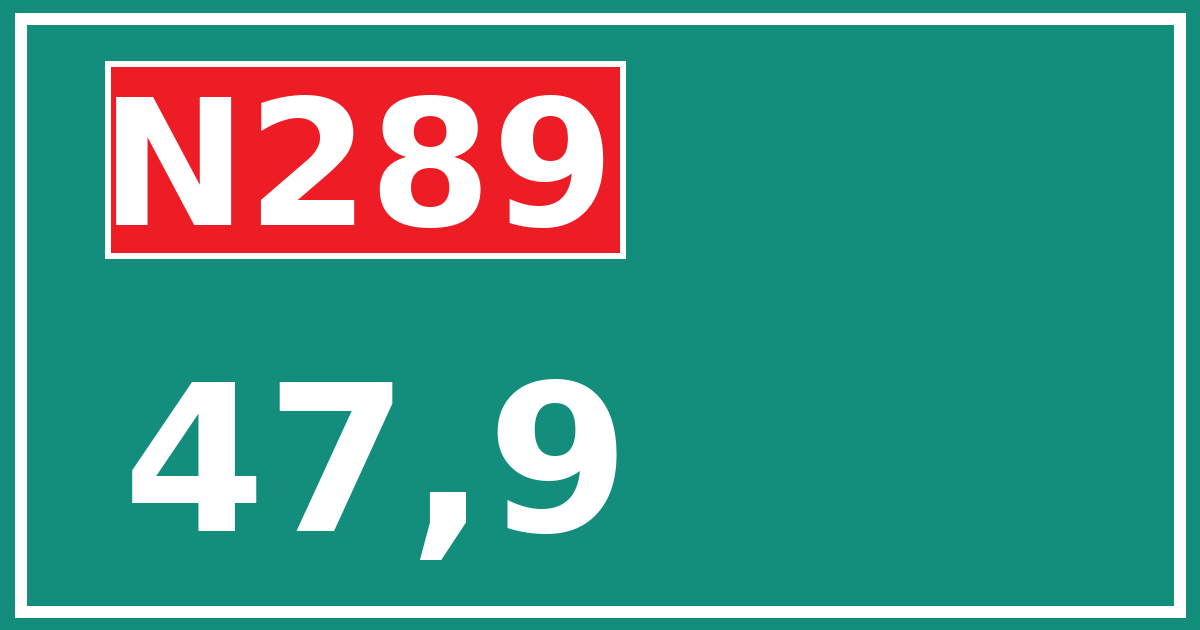 Hectometerbord N289 47,9