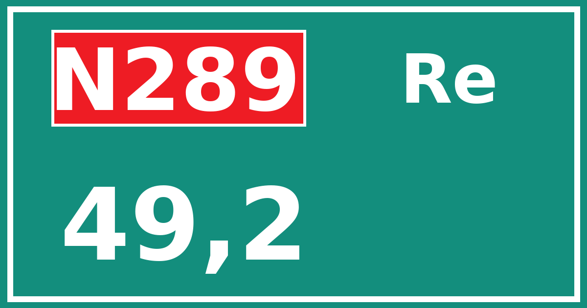 Hectometerbord N289 49,2 zijde Re