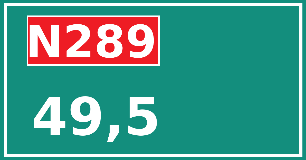 Hectometerbord N289 49,5