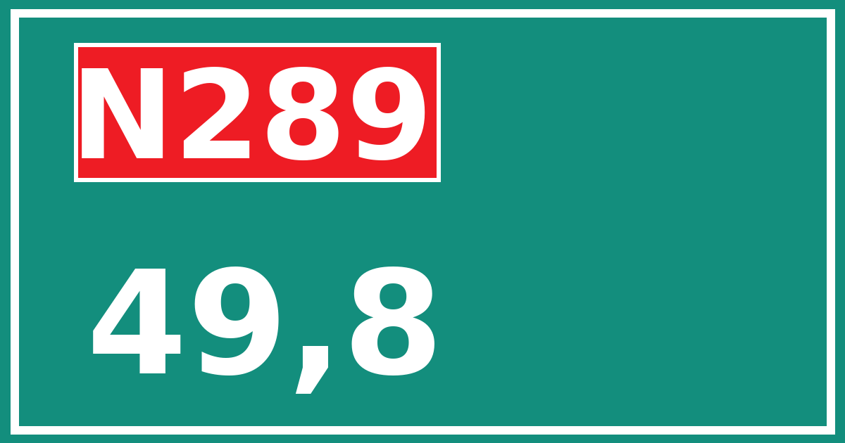 Hectometerbord N289 49,8