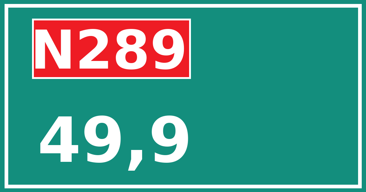 Hectometerbord N289 49,9