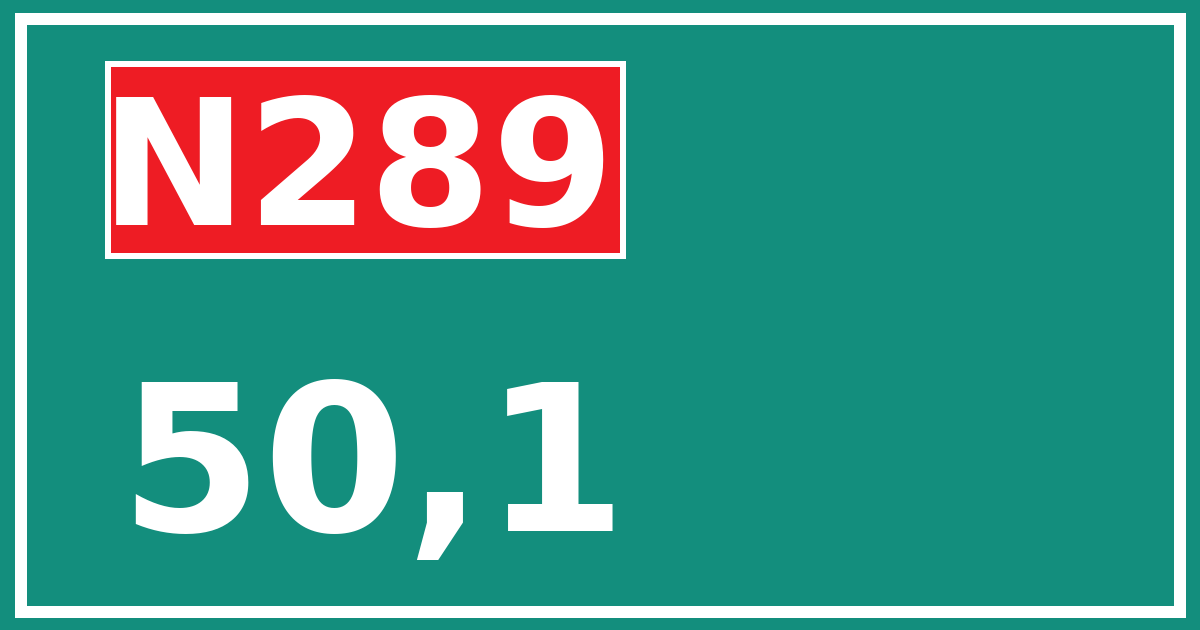 Hectometerbord N289 50,1