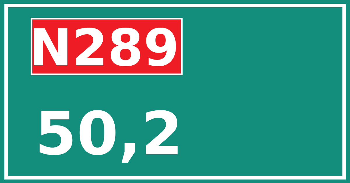 Hectometerbord N289 50,2