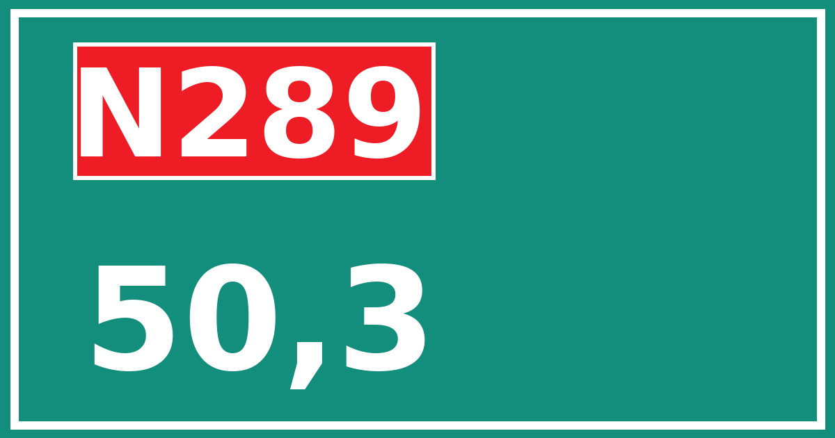 Hectometerbord N289 50,3
