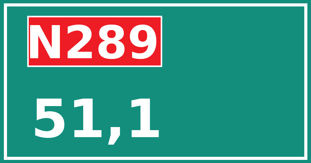 Hectometerbord N289 51,1