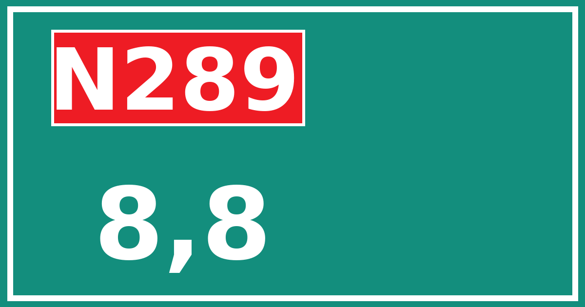 Hectometerbord N289 8,8