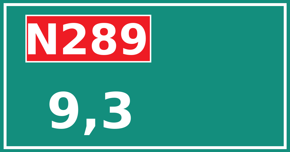 Hectometerbord N289 9,3