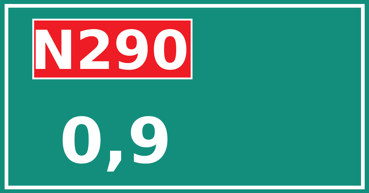 Hectometerbord N290 0,9