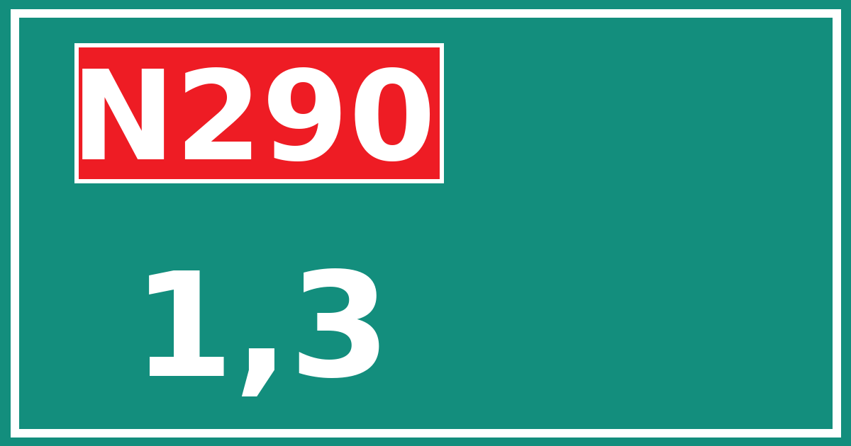 Hectometerbord N290 1,3