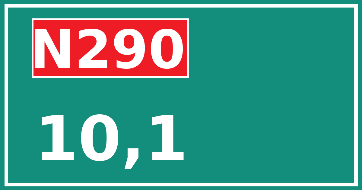 Hectometerbord N290 10,1