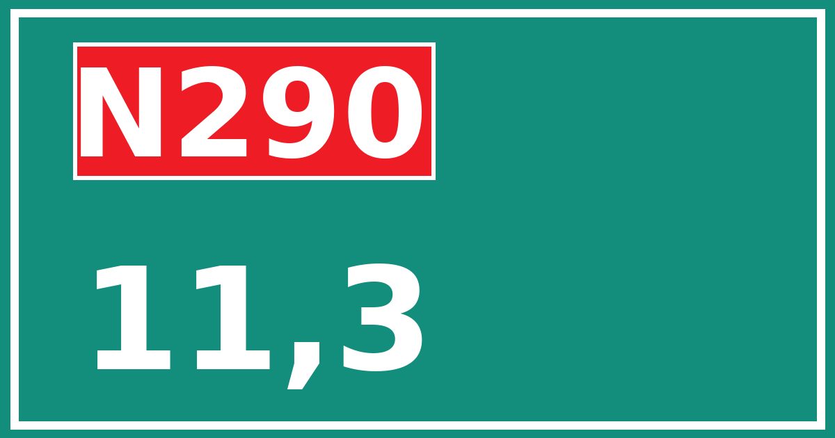 Hectometerbord N290 11,3