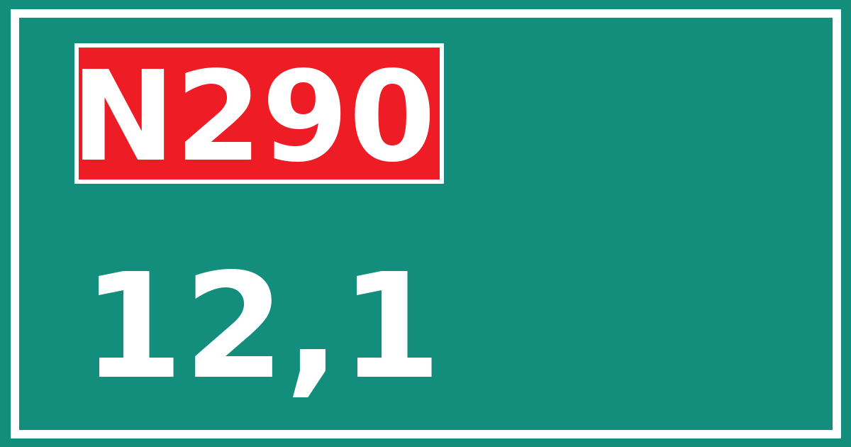 Hectometerbord N290 12,1
