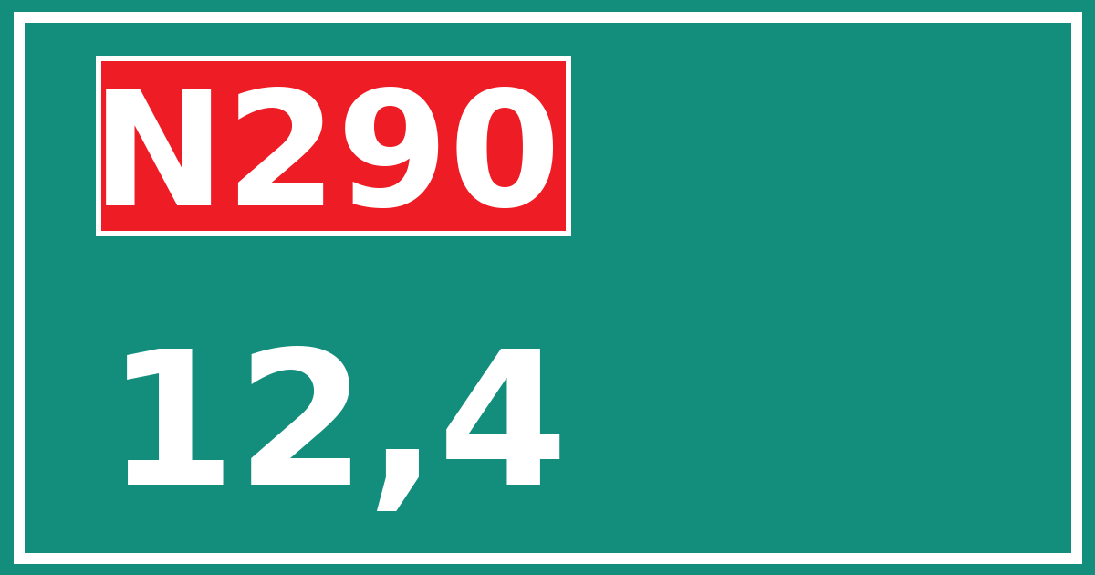 Hectometerbord N290 12,4
