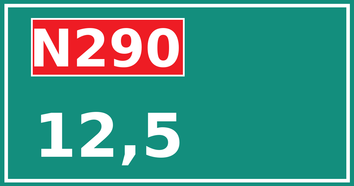Hectometerbord N290 12,5