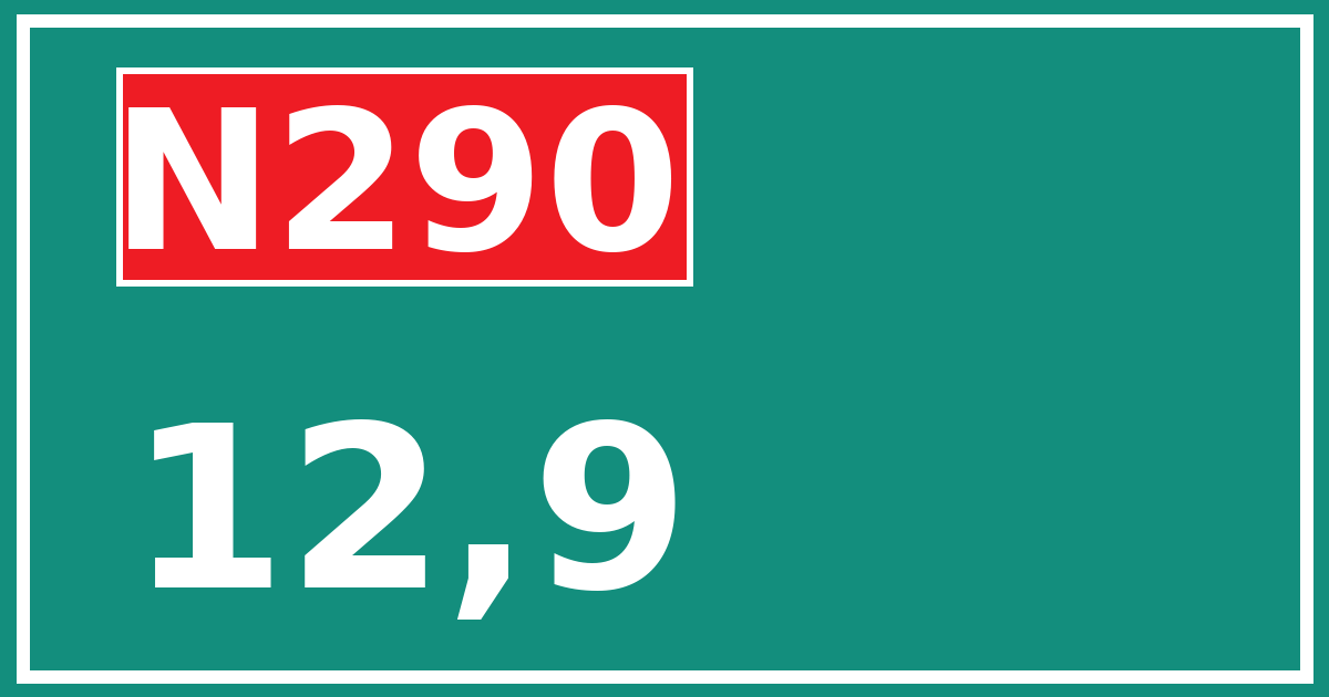 Hectometerbord N290 12,9