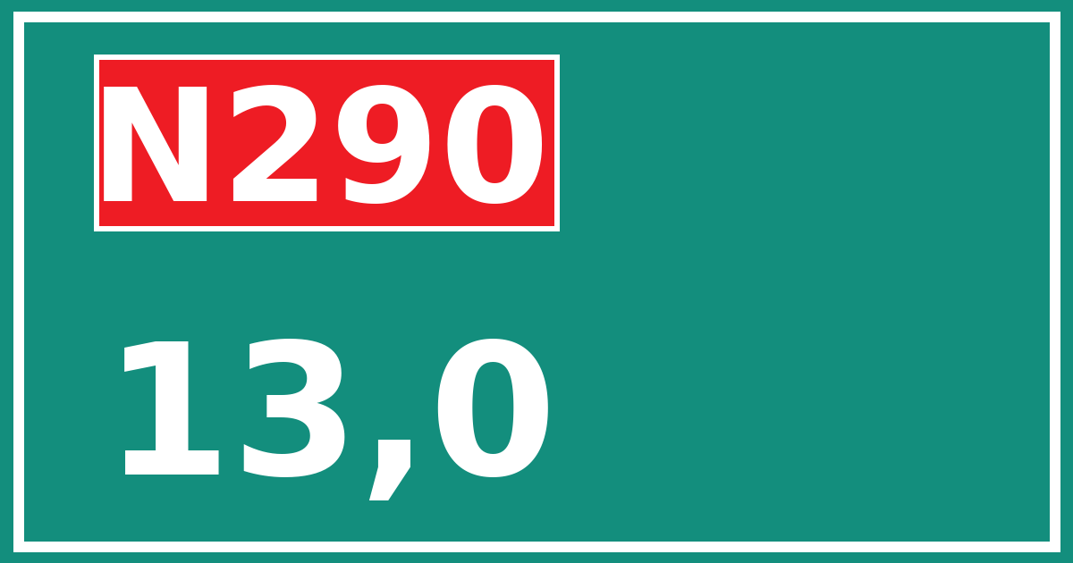Hectometerbord N290 13,0