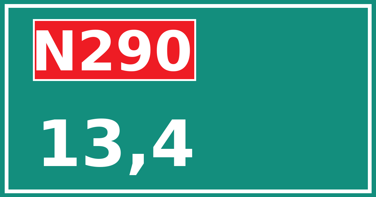 Hectometerbord N290 13,4