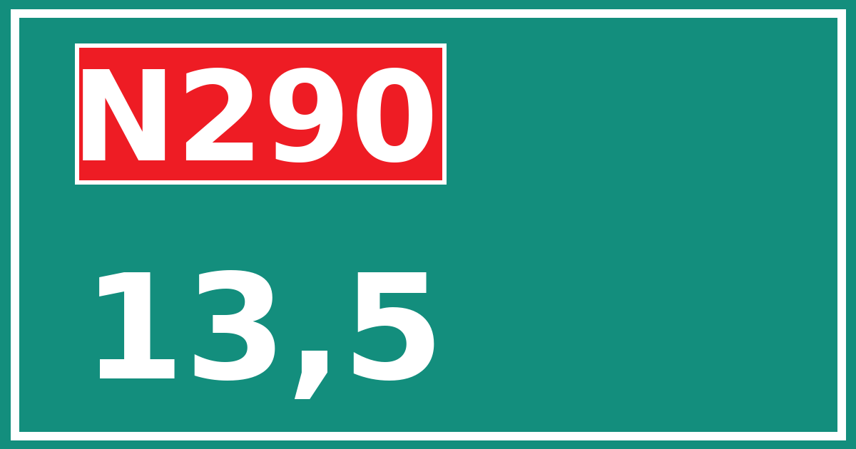 Hectometerbord N290 13,5