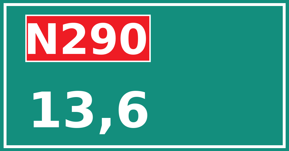 Hectometerbord N290 13,6