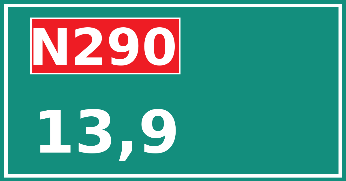 Hectometerbord N290 13,9