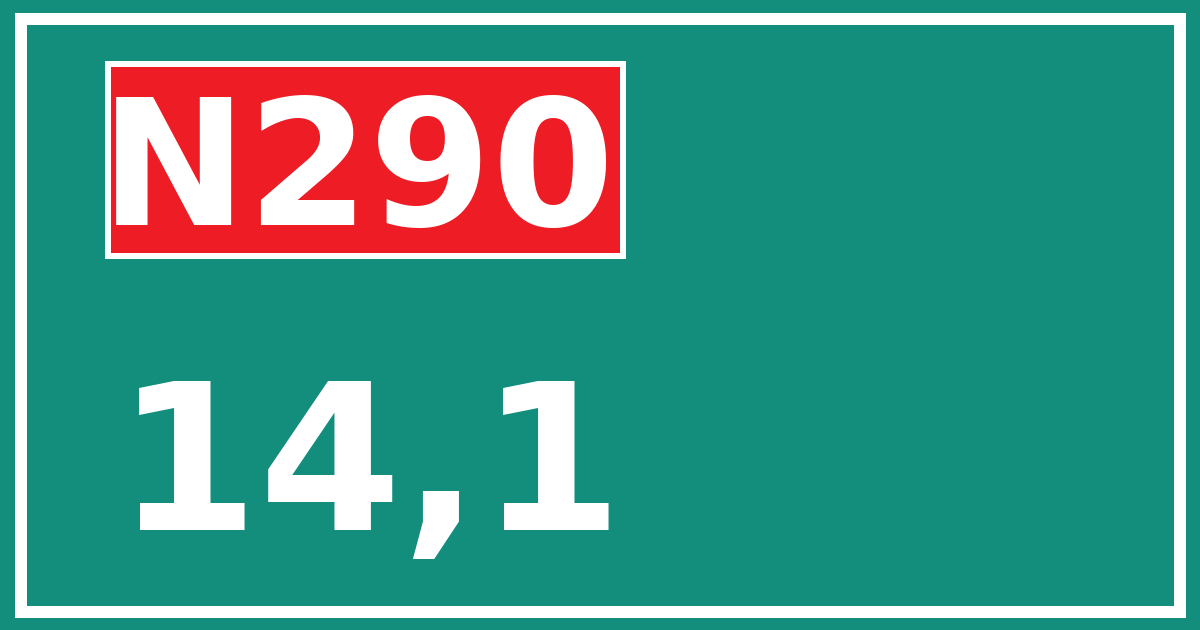Hectometerbord N290 14,1
